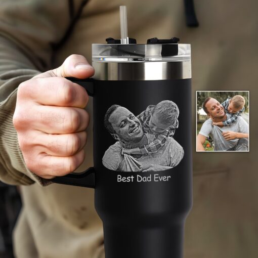 personalized 40 oz laser engraved dad tumbler custom photo design unique christmas halloween gift grandpa cup fb1we