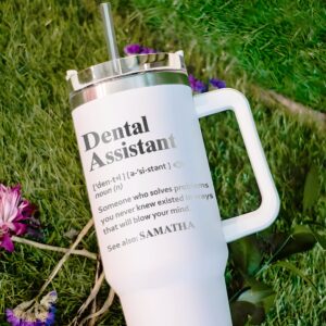 personalized 40 oz laser engraved dental assistant tumbler custom hygienist gift unique christmas halloween present dentist squad cup b7pbu