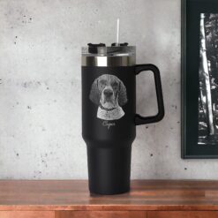 personalized 40 oz laser engraved dog dad tumbler custom pet portrait design unique christmas halloween gift pet parent cup izakn