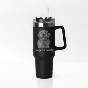 personalized 40 oz laser engraved dog dad tumbler custom pet portrait design unique christmas halloween gift pet parent cup p8ksx