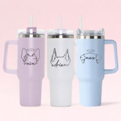 personalized 40 oz laser engraved dog ears tumbler custom pet lover design unique christmas halloween gift new dog owner cup 3undp