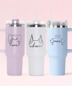 personalized 40 oz laser engraved dog ears tumbler custom pet lover design unique christmas halloween gift new dog owner cup 3undp