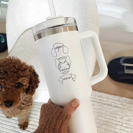 personalized 40 oz laser engraved dog ears tumbler custom pet lover design unique christmas halloween gift new dog owner cup rhbfr