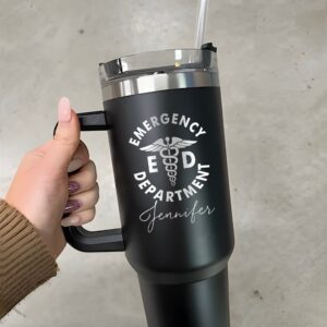 personalized 40 oz laser engraved er nurse tumbler custom emergency department design unique christmas halloween gift ed cup 5vbsj