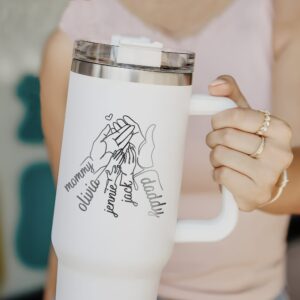 personalized 40 oz laser engraved family tumbler custom holding hands design unique christmas halloween gift mothers day cup ftyua