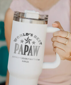 personalized 40 oz laser engraved fathers day tumbler custom worlds best papaw design unique christmas halloween gift grandpa cup jyklv