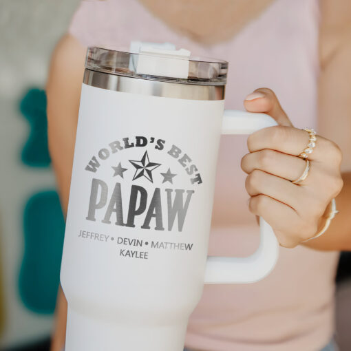 personalized 40 oz laser engraved fathers day tumbler custom worlds best papaw design unique christmas halloween gift grandpa cup jyklv