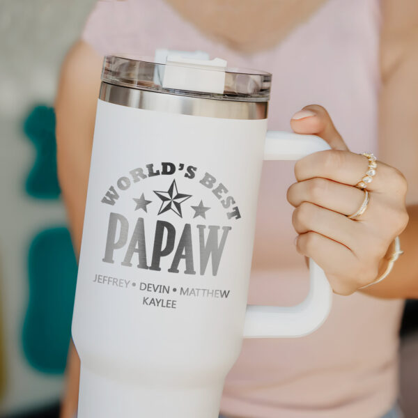 personalized 40 oz laser engraved fathers day tumbler custom worlds best papaw design unique christmas halloween gift grandpa cup jyklv