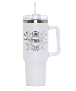 personalized 40 oz laser engraved firefighter tumbler custom fireman design unique christmas halloween gift hero appreciation cup llwfj