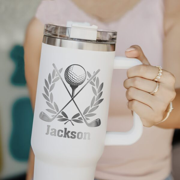 personalized 40 oz laser engraved golf tumbler custom golfer design unique christmas halloween gift sports enthusiast cup 32pav