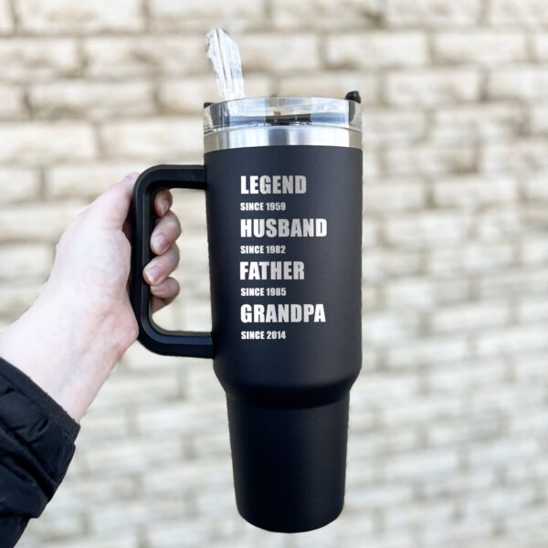 personalized 40 oz laser engraved grandfather tumbler custom fathers day gift unique christmas halloween present dad travel cup 7eefj