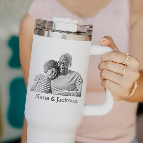 personalized 40 oz laser engraved grandma tumbler custom photo design unique christmas halloween gift grandmother appreciation cup aerc4