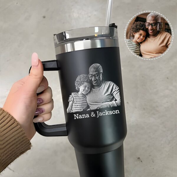 personalized 40 oz laser engraved grandma tumbler custom photo design unique christmas halloween gift grandmother appreciation cup idhr4