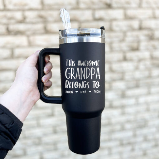 personalized 40 oz laser engraved grandpa tumbler custom funny quote design unique christmas halloween gift grandfather cup 9kky1