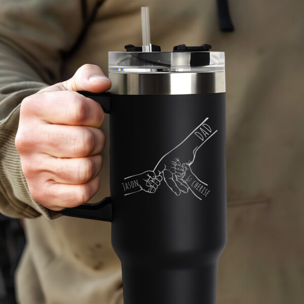 personalized 40 oz laser engraved grandpa tumbler custom holding hands design unique christmas halloween gift papa appreciation slt46