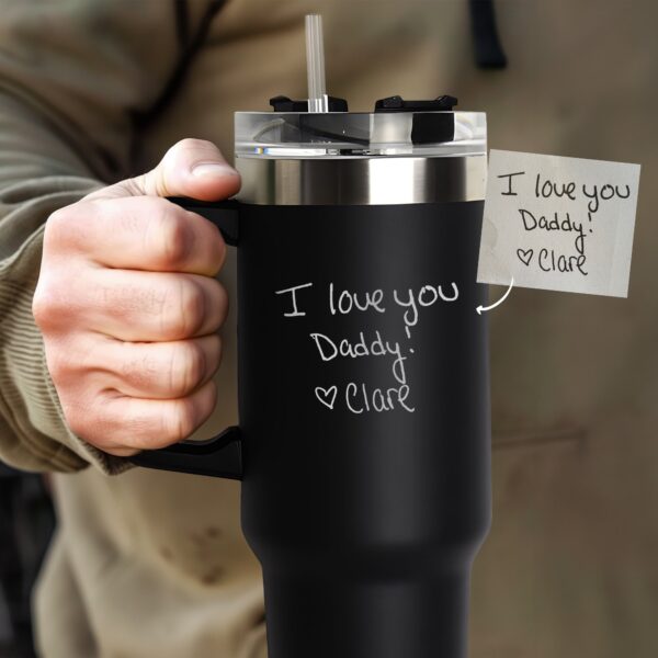 personalized 40 oz laser engraved handwriting tumbler custom message for him unique christmas halloween gift anniversary cup natek