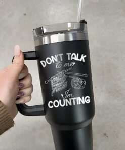 personalized 40 oz laser engraved knitting tumbler custom dont talk to me design unique christmas halloween gift crafters cup lcrxq