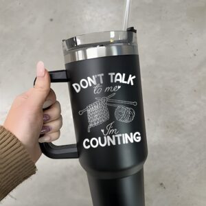 personalized 40 oz laser engraved knitting tumbler custom dont talk to me design unique christmas halloween gift crafters cup lcrxq