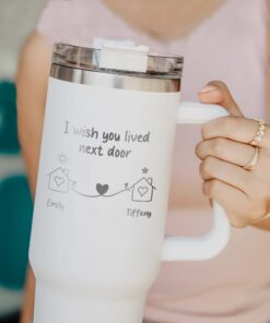 personalized 40 oz laser engraved long distance friendship tumbler custom wish you lived next door design unique christmas halloween gift xgspw