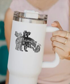 personalized 40 oz laser engraved mama bear tumbler custom mothers day gift unique christmas halloween present new mom 2024 cup 4wzil