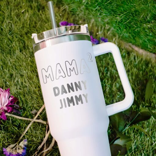 personalized 40 oz laser engraved mama tumbler custom kids names design unique christmas halloween gift funny mom cup e0jqf