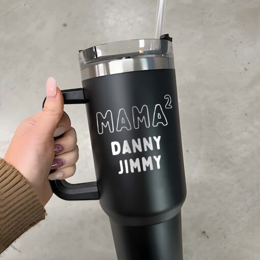 personalized 40 oz laser engraved mama tumbler custom kids names design unique christmas halloween gift funny mom cup hlktw