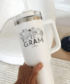 personalized 40 oz laser engraved mama tumbler custom wildflower kids names design unique christmas halloween gift grandma cup zlqt7