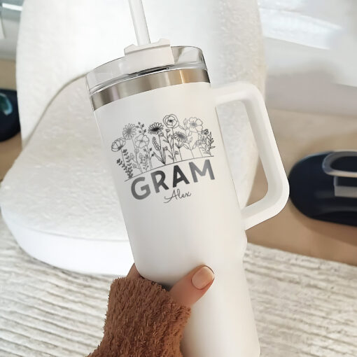 personalized 40 oz laser engraved mama tumbler custom wildflower kids names design unique christmas halloween gift grandma cup zlqt7