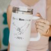 personalized 40 oz laser engraved mom tumbler custom best mom ever design unique christmas halloween gift kids holding hands cup cpnqb