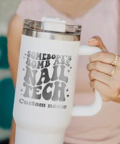 personalized 40 oz laser engraved nail tech tumbler custom nail hustler design unique christmas halloween gift beautician cup mwf9w