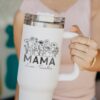 personalized 40 oz laser engraved nana tumbler custom wildflower kids names design unique christmas halloween gift grandma cup vaoaa