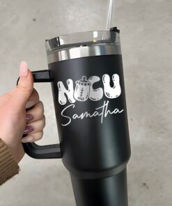 personalized 40 oz laser engraved nicu nurse tumbler custom neonatal care gift unique christmas halloween present keeps drinks hot cold beypi