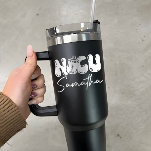 personalized 40 oz laser engraved nicu nurse tumbler custom neonatal care gift unique christmas halloween present keeps drinks hot cold beypi