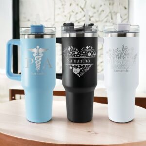 personalized 40 oz laser engraved pa tumbler custom physician assistant design unique christmas halloween gift medical professional cup jwcxj