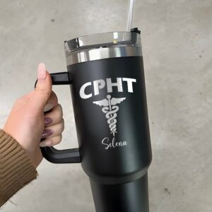 personalized 40 oz laser engraved pharmacy tech tumbler custom medical symbol design unique christmas halloween present pharmacy week cup 1vh5d