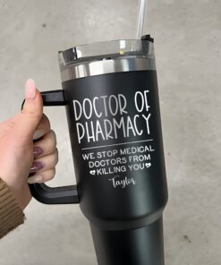 personalized 40 oz laser engraved pharmd tumbler custom graduation design unique christmas halloween gift pharmacist appreciation etoft