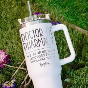 personalized 40 oz laser engraved pharmd tumbler custom graduation design unique christmas halloween gift pharmacist appreciation nxjrm