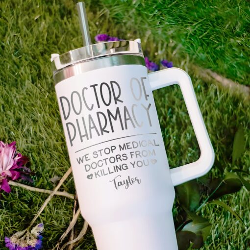 personalized 40 oz laser engraved pharmd tumbler custom graduation design unique christmas halloween gift pharmacist appreciation