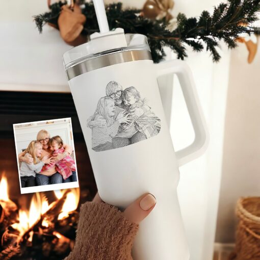 personalized 40 oz laser engraved photo tumbler custom family design unique christmas halloween gift grandparents cup ayqjt