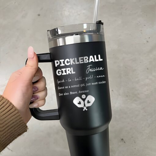 personalized 40 oz laser engraved pickleball tumbler custom sport design unique christmas halloween gift player appreciation cup bft4z