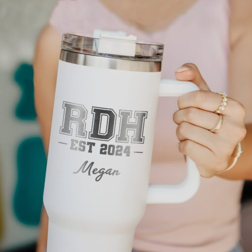 personalized 40 oz laser engraved rdh dental tumbler custom hygienist design unique christmas halloween gift dental grad cup uewtu