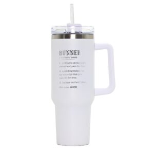 personalized 40 oz laser engraved runner tumbler custom marathon design unique christmas halloween gift sports enthusiast cup bpa5x