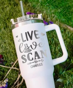 personalized 40 oz laser engraved sonographer tumbler custom live love scan design unique christmas halloween gift rn nurse cup d79s4