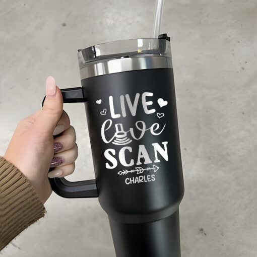 personalized 40 oz laser engraved sonographer tumbler custom live love scan design unique christmas halloween gift rn nurse cup o3lh5