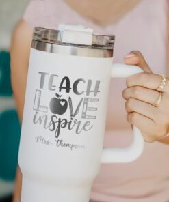 personalized 40 oz laser engraved teacher tumbler custom best teacher ever design unique christmas halloween gift appreciation cup 0seub