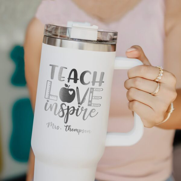 personalized 40 oz laser engraved teacher tumbler custom best teacher ever design unique christmas halloween gift appreciation cup 0seub