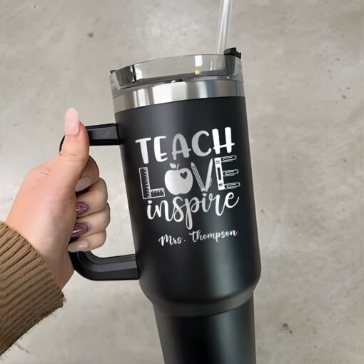 personalized 40 oz laser engraved teacher tumbler custom best teacher ever design unique christmas halloween gift appreciation cup sbjl1