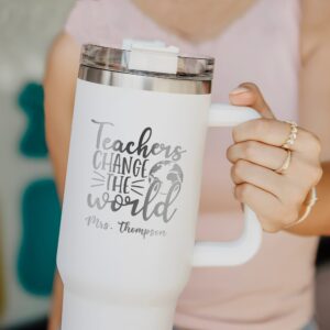 personalized 40 oz laser engraved teacher tumbler custom best teacher ever design unique christmas halloween gift appreciation cup tjpaw