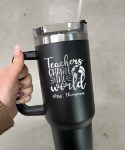 personalized 40 oz laser engraved teacher tumbler custom best teacher ever design unique christmas halloween gift appreciation cup ug922