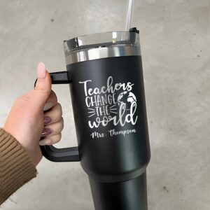 personalized 40 oz laser engraved teacher tumbler custom best teacher ever design unique christmas halloween gift appreciation cup ug922